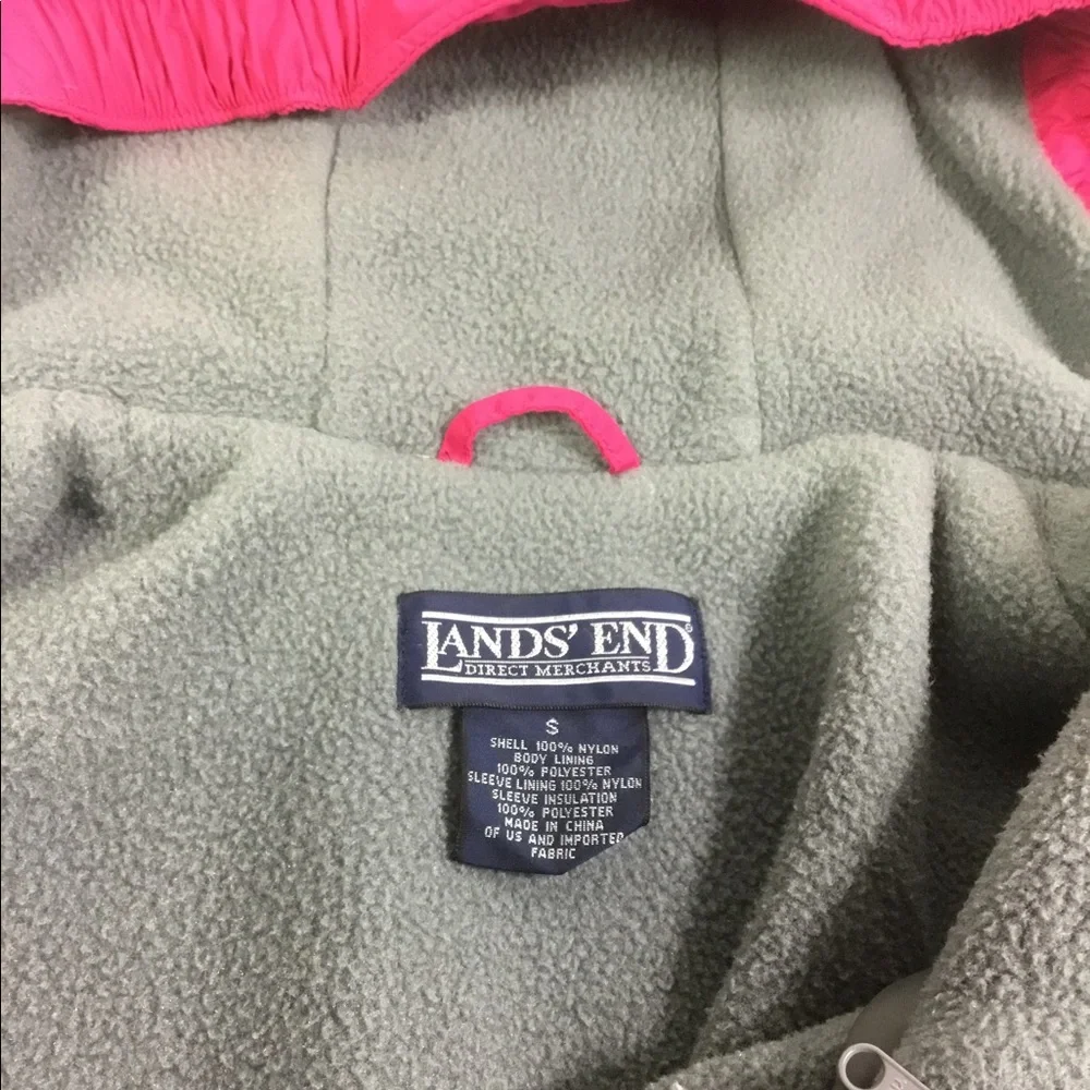 Lands End kids Coat Pink Size S zip up ‎ snap